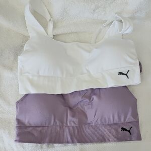 Puma White and Purple Sports Bras